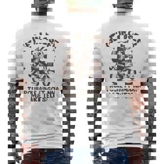 敗者トラブルに巻き込まれてもラクーンポッサムにはならない メンズTシャツ バックプリント - Kawaiitshirt