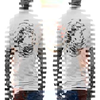 日本 神奈川 波 津波 浮世絵 日本美術 メンズTシャツ バックプリント - Kawaiitshirt