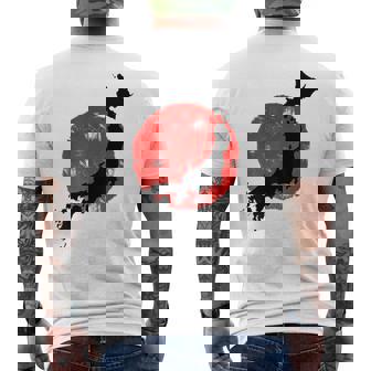 日本 赤 太陽 日本 列島 地図 かっこいい 国旗 スタイル メンズTシャツ バックプリント - Kawaiitshirt