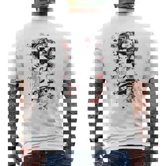 日本の芸者アートグラフィックtシャツ メンズ レディース キッズ メンズTシャツ バックプリント - Kawaiitshirt