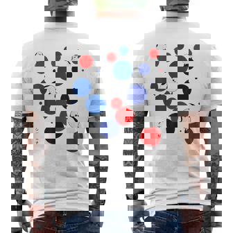 日本の野鳥 シマエナガ 赤 青 ドット 丸 水玉 関西 イベント 家族 お揃い メンズTシャツ バックプリント - Kawaiitshirt