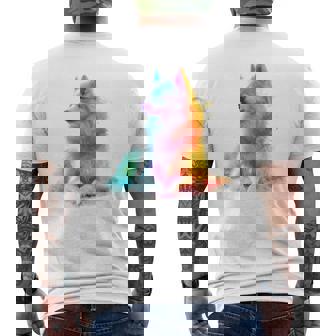 日本スピッツ 犬 モチーフ ペットアート 日本スピッツ メンズTシャツ バックプリント - Kawaiitshirt