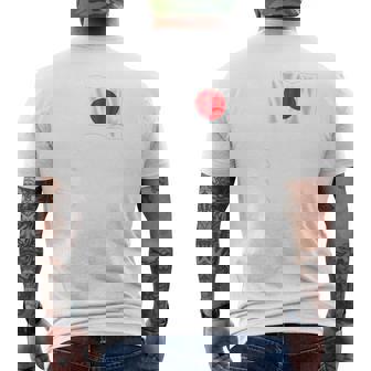 日本代表 ひの丸 日本国旗ポール 裏 メンズTシャツ バックプリント - Kawaiitshirt