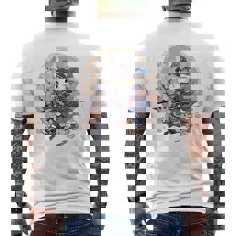 日本美術 うさぎ 忍者 浮世絵 アニメ風 侍うさぎ メンズTシャツ バックプリント - Kawaiitshirt