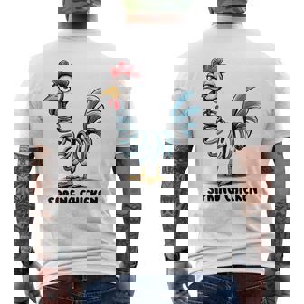 春のチキンチキンポゴスティックファニーチキン メンズTシャツ バックプリント - Kawaiitshirt