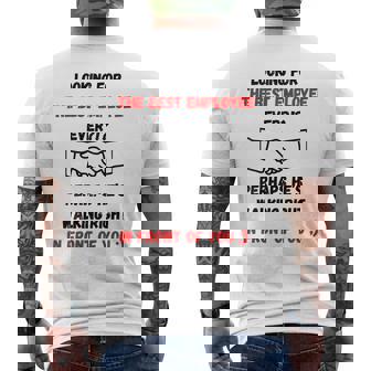 最高の雇用主をあなたの目の前で探しているデザイン メンズTシャツ バックプリント - Kawaiitshirt