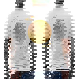 月と龍 満月 龍 メンズTシャツ バックプリント - Kawaiitshirt