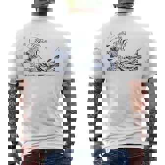 有名ヴィンテージアート グレートウェーブ 葛飾北斎 おしゃれ メンズTシャツ バックプリント - Kawaiitshirt