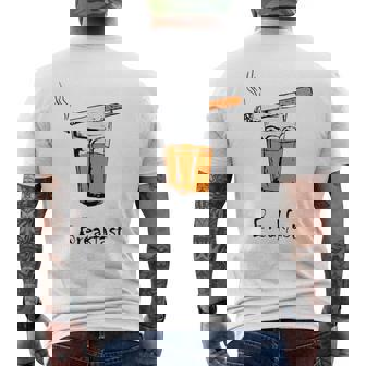 朝食タバコとウイスキー、面白いtシャツギフト。 メンズTシャツ バックプリント - Kawaiitshirt