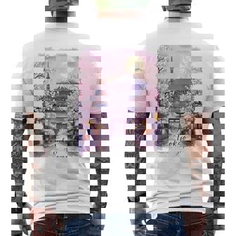 東京 日本 桜 夜景 お土産 メンズTシャツ バックプリント - Kawaiitshirt