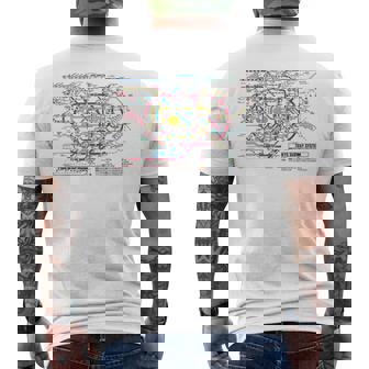 東京地下鉄地図 地図 東京地下鉄 メンズTシャツ バックプリント - Kawaiitshirt