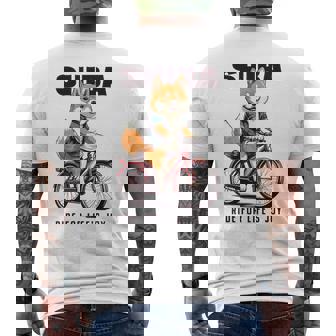 柴犬 いぬ イラスト 柴犬好き 犬好き 自転車 かわいい おもしろ レトロ Ride For Life's Joy 長袖tシャツ メンズTシャツ バックプリント - Kawaiitshirt