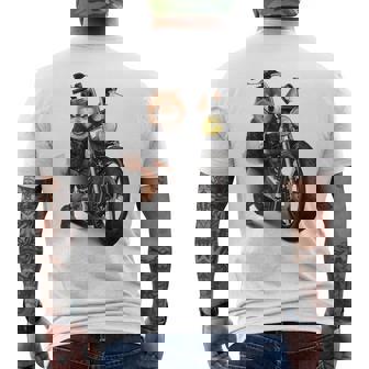 柴犬 いばけん 犬 バイク バイカー メンズTシャツ バックプリント - Kawaiitshirt