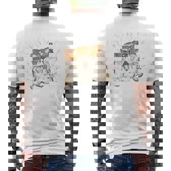 柴犬 かわいい いぬ 子犬 ペット おもしろ 動物 アート イラスト 長袖tシャツ メンズTシャツ バックプリント - Kawaiitshirt