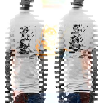 柴犬 犬 イヌ 面白いtシャツ 釣り 釣りバカ 釣り人 メンズ おもしろ 面白い 服 海釣り 川釣り 文字tシャツ 長袖tシャツ メンズTシャツ バックプリント - Kawaiitshirt