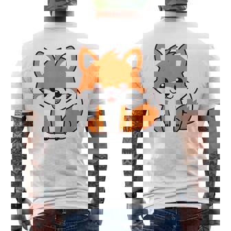 森のかわいい面白いキツネの子動物は小さなキツネが大好きです メンズTシャツ バックプリント - Kawaiitshirt