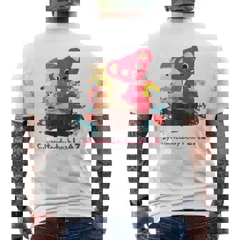 森のぬいぐるみラズ ラズとチッチ メンズTシャツ バックプリント - Kawaiitshirt