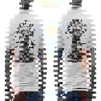 気持ちより怖い愛らしい子犬 メンズTシャツ バックプリント - Kawaiitshirt