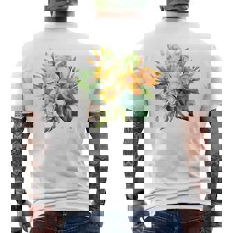 水彩 プルメリア ブーケ シャツ ハワイアン トロピカル フローラル メンズTシャツ バックプリント - Kawaiitshirt