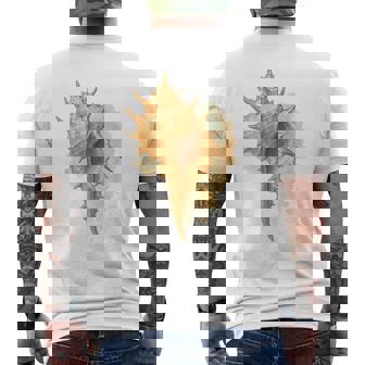 水彩 ムレックス 貝殻 貝殻 ハンティング ビーチコーミング メンズTシャツ バックプリント - Kawaiitshirt