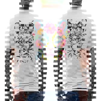 水彩ファンタジー風プーマの花 メンズTシャツ バックプリント - Kawaiitshirt