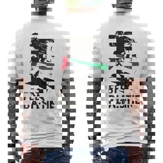 無料パレスチナ国旗 ガザの終わり占領 パレスチナ語 メンズTシャツ バックプリント - Kawaiitshirt