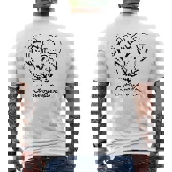 牡蠣のキャラクター「Cute Oyster」黒ver メンズTシャツ バックプリント - Kawaiitshirt