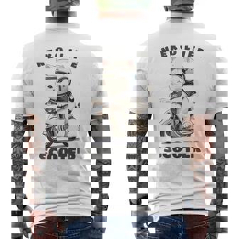 猫 ネコ 白猫 イラスト 原付 スクーター バイク 猫好き バイク好き かわいい おもしろ レトロ Neko Life 長袖tシャツ メンズTシャツ バックプリント - Kawaiitshirt