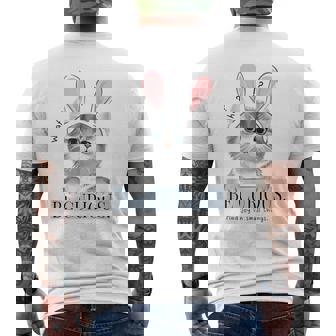 猫 面白い ネコ 可愛い うさぎ 猫好きにお勧め うさ耳ねこ メンズTシャツ バックプリント - Kawaiitshirt