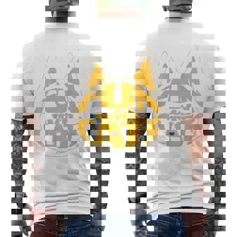 猫と一緒に楽しい！ バックプリント かわいい ねこ好き おもしろ メンズTシャツ バックプリント - Kawaiitshirt