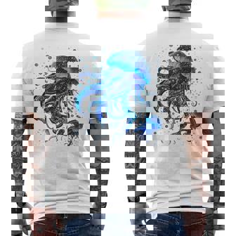 生物発光と水中世界クラゲ メンズTシャツ バックプリント - Kawaiitshirt