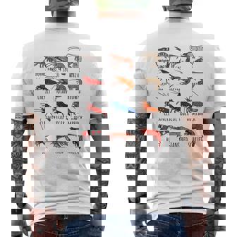 異なるタイプのエビの品種コレクション、かわいいエビ愛好家。 メンズTシャツ バックプリント - Kawaiitshirt