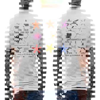 異なるタイプのヒトデの品種コレクション、かわいいヒトデ Lo メンズTシャツ バックプリント - Kawaiitshirt