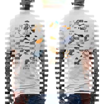 異なる種類のムール貝の品種コレクション、かわいいムール貝が大好き メンズTシャツ バックプリント - Kawaiitshirt