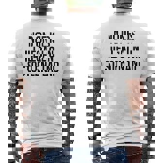 盗まれた土地では誰も違法ではない メンズTシャツ バックプリント - Kawaiitshirt