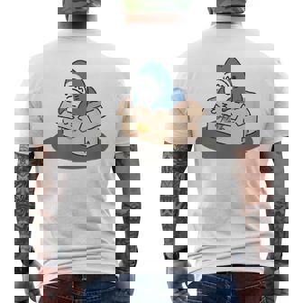 箱入りサメ メンズTシャツ バックプリント - Kawaiitshirt