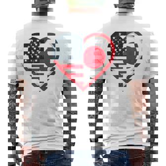 米国 アメリカ 日本 ハートフラッグ 二重国籍。 メンズTシャツ バックプリント - Kawaiitshirt