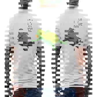 終わった、リラックスしているカエル、カエル好きの面白いカエル、カエル メンズTシャツ バックプリント - Kawaiitshirt