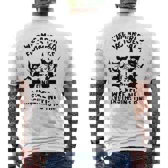 結婚10周年記念日 結婚10年目 いい猫 面白い メンズTシャツ バックプリント - Kawaiitshirt