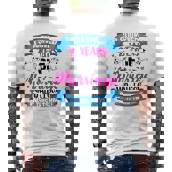 結婚2年 結婚2周年 メンズTシャツ バックプリント - Kawaiitshirt