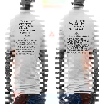 職場で使えるstaffではありませんユーモアグラフィック メンズTシャツ バックプリント - Kawaiitshirt