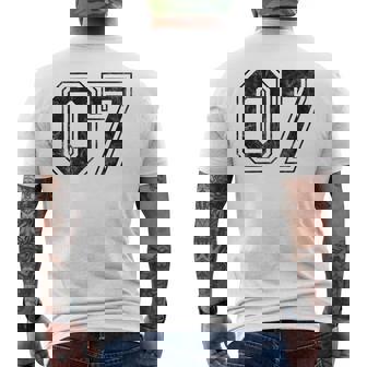 背中に07番 メンズTシャツ バックプリント - Kawaiitshirt