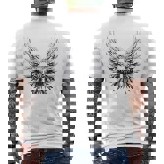 背中には白い天使の羽 メンズTシャツ バックプリント - Kawaiitshirt