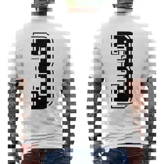 背番号 3 チーム短大スポーツ背番号付きユニフォーム メンズTシャツ バックプリント - Kawaiitshirt