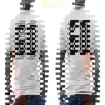 背番号 60 チーム短大スポーツ背番号付きユニフォーム メンズTシャツ バックプリント - Kawaiitshirt