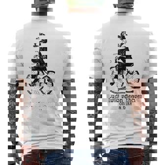 自転車に乗ったベートーベン ルートヴィグバン ベートーベン メンズTシャツ バックプリント - Kawaiitshirt