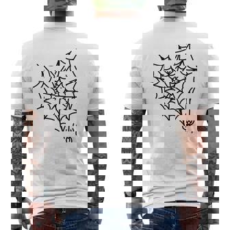 蜘蛛の巣 ハート かわいい ハロウィン ゴス メンズTシャツ バックプリント - Kawaiitshirt