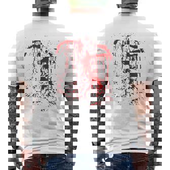 血まみれの傷 ハロウィンコスチューム 血はね けが ゾンビ メンズTシャツ バックプリント - Kawaiitshirt