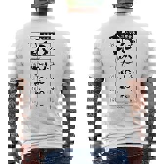 視力検査 おもしろ デザイン カエル メンズTシャツ バックプリント - Kawaiitshirt