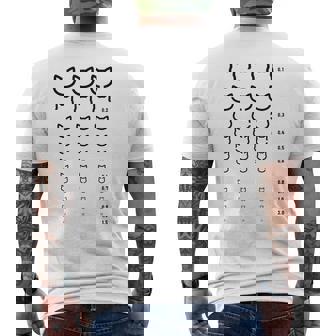 視力検査 猫 ネコの飼い主 ねこの飼い主 おもしろ 愛猫家 猫の飼い主 ネコ好き ネコ 猫好き ネコ好き メンズTシャツ バックプリント - Kawaiitshirt